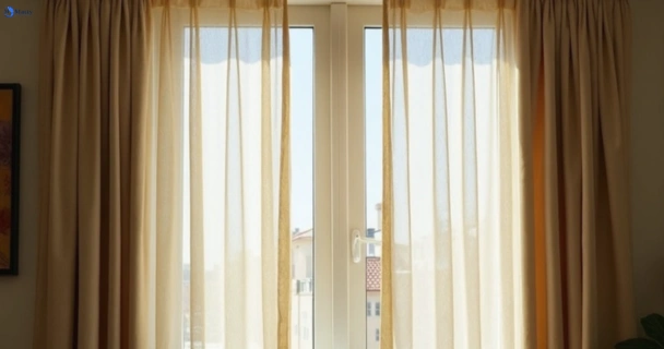 Dull dusty drapes in leopold-vic before professional cleaning